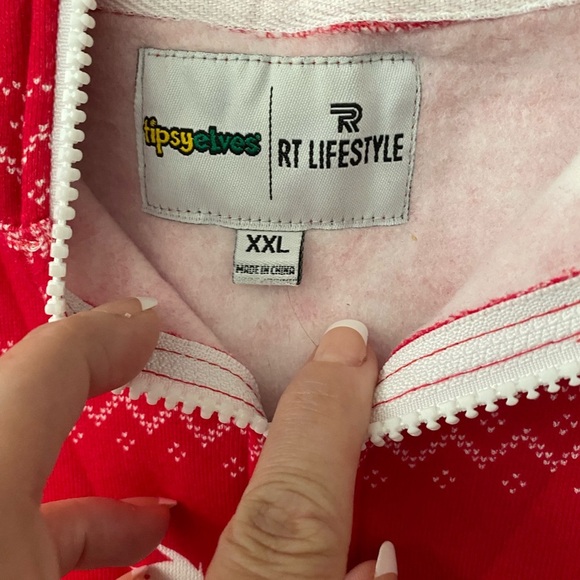 Rare! New Tipsy Elves Rooster Teeth Footless XXL 1 Pc Pajama Jumpsuit Christmas - Picture 6 of 8